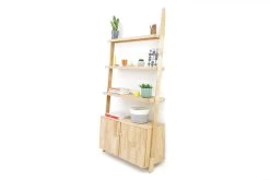 Oak Leaning Ladder Cabinet