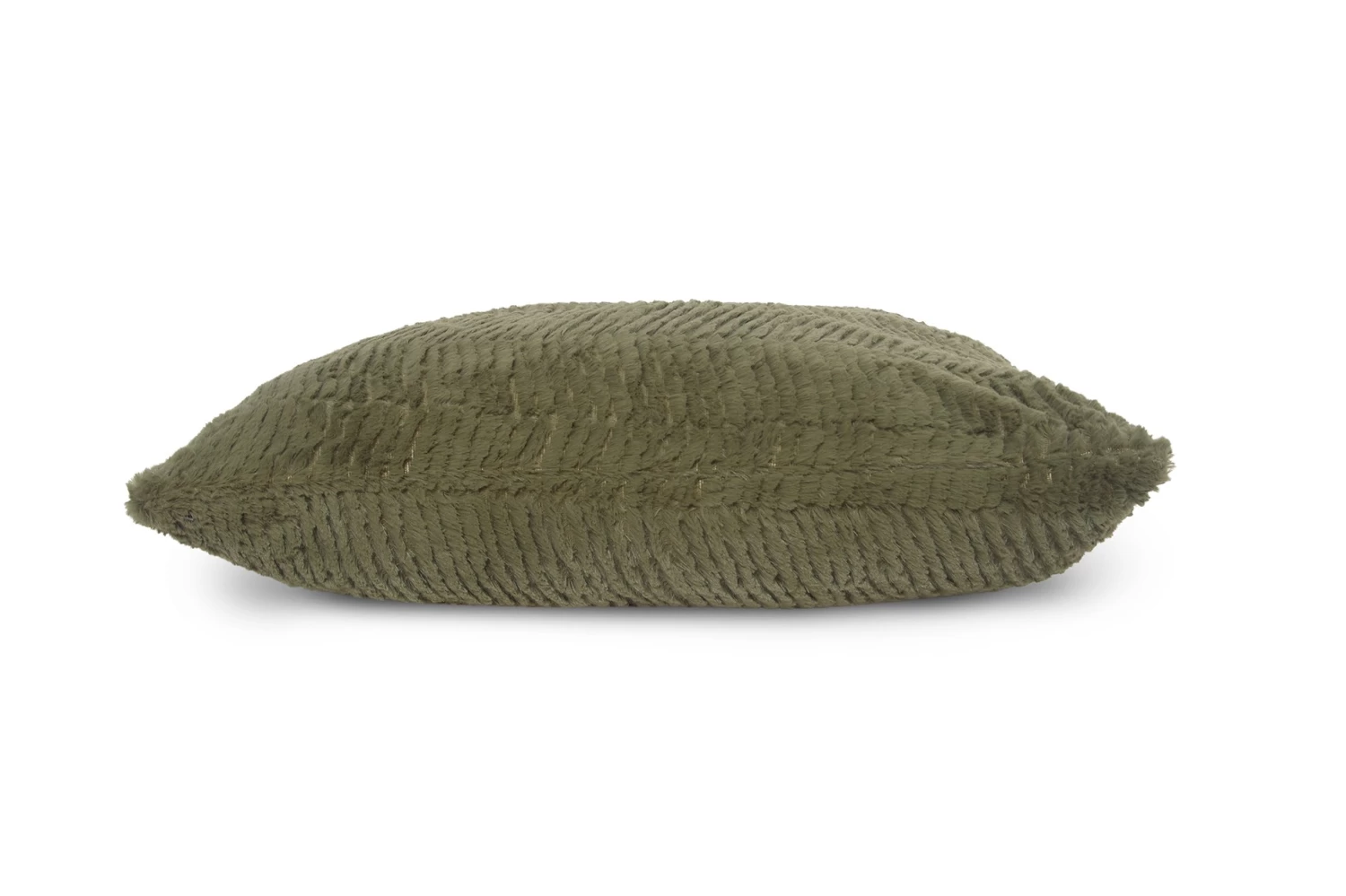 Chevron Faux Fur Cushion 60x60cm (Olive Green) 2 Chevron Faux Fur Cushion 60x60cm (Olive Green) - Image 2