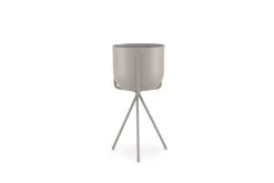 Enamel Pot & Tripod Plant Stand - Medium (Wild Dove Grey)