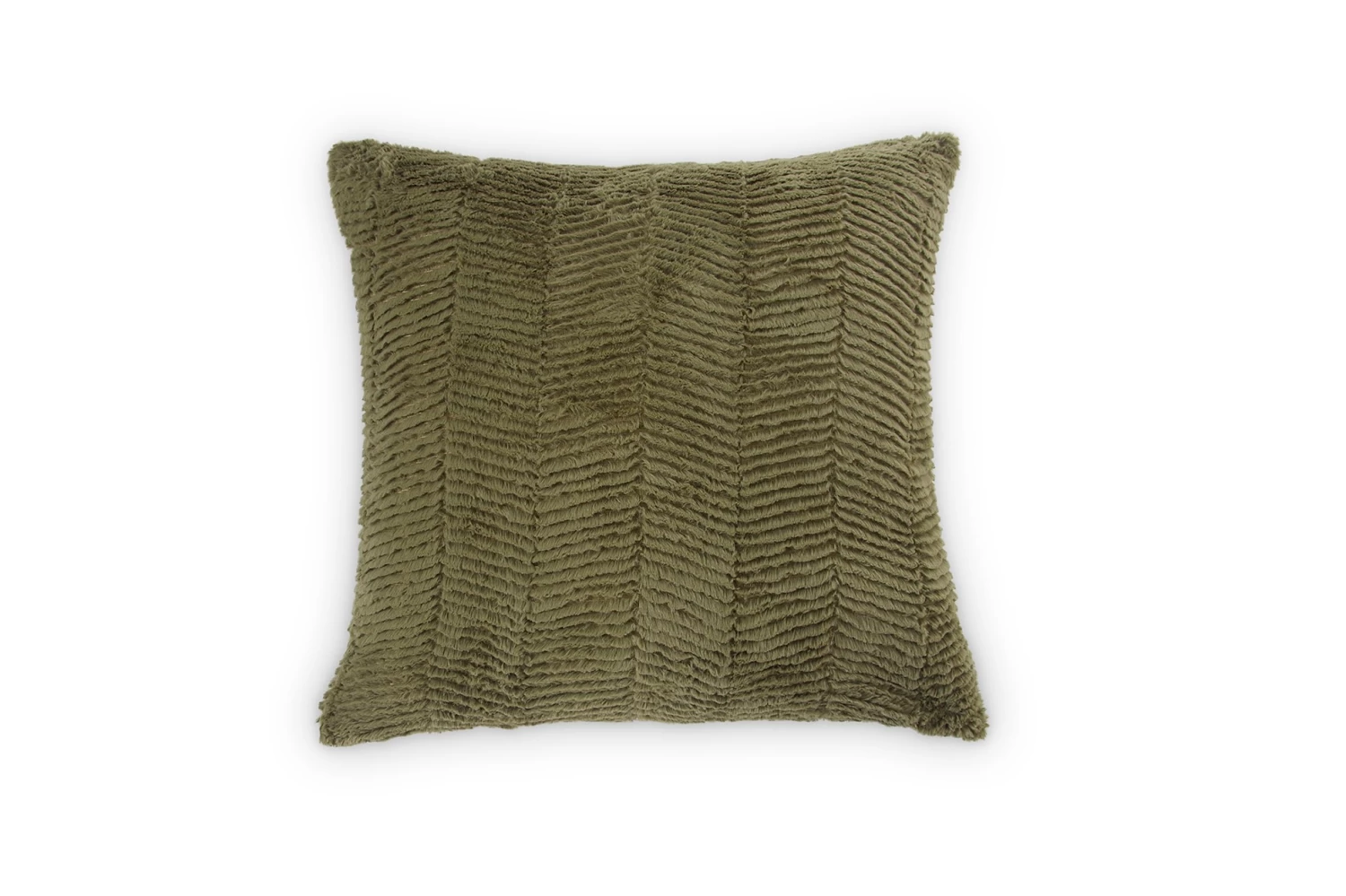 Chevron Faux Fur Cushion 60x60cm (Olive Green) 1 Chevron Faux Fur Cushion 60x60cm (Olive Green)