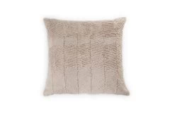 Chevron Faux Fur Cushion 60x60cm (Natural)