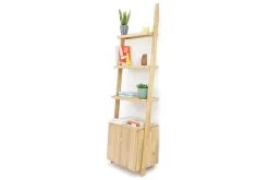 Oak Narrow Leaning Ladder Cabinet