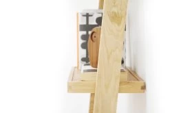 Narrow Oak Leaning Ladder Shelves -Cozy Home Shop 3oak rounded narrow ladder shelf120918