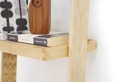 Narrow Oak Leaning Ladder Shelves -Cozy Home Shop 4oak rounded narrow ladder shelf120918