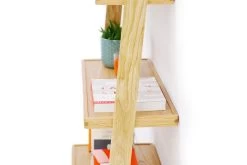 Oak Wide LeaningLadder Shelves 16 Oak Wide LeaningLadder Shelves -Cozy Home Shop 4oak rounded wide ladder shelf120918