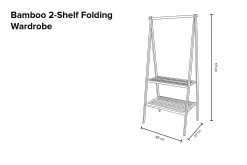 Bamboo 2-Shelf Folding Wardrobe 17 Bamboo 2-Shelf Folding Wardrobe -Cozy Home Shop Bamboo 2Shelf folding wordrobe