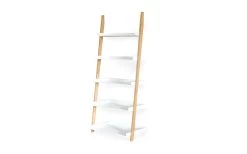 Bamboo And White Ladder Shelf