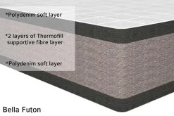 Bella - 2 Seater Solid Pine Double Sofa Bed -Cozy Home Shop Bella Futon Cross Cut