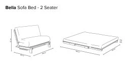 Bella - 2 Seater Solid Pine Double Sofa Bed -Cozy Home Shop Bella Two Seater