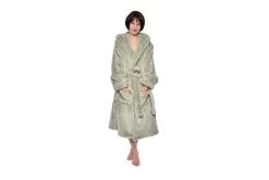 Deep Fleece Bathrobe With Hood (Desert Sage) 8 Deep Fleece Bathrobe With Hood (Desert Sage) -Cozy Home Shop DR2 1171