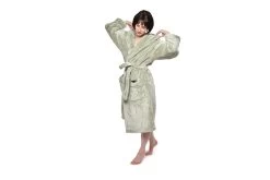 Deep Fleece Bathrobe With Hood (Desert Sage) 10 Deep Fleece Bathrobe With Hood (Desert Sage) -Cozy Home Shop DR2 1185