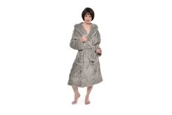 Chunky Cord Bathrobe With Hood (Wild Dove Grey)