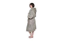 Chunky Cord Bathrobe With Hood (Wild Dove Grey) -Cozy Home Shop DR2 1303