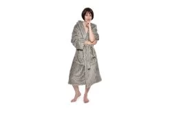 Chunky Cord Bathrobe With Hood (Wild Dove Grey) -Cozy Home Shop DR2 1308