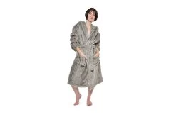 Chunky Cord Bathrobe With Hood (Wild Dove Grey) -Cozy Home Shop DR2 1311