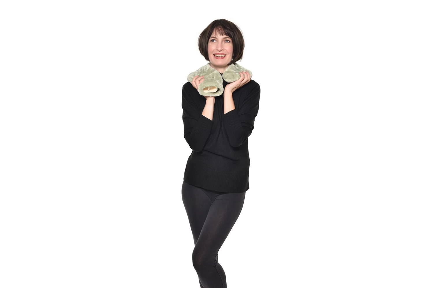 Neck Warmer Deep Fleece Hot Water Bottle (Desert Sage) 3 Neck Warmer Deep Fleece Hot Water Bottle (Desert Sage) - Image 3