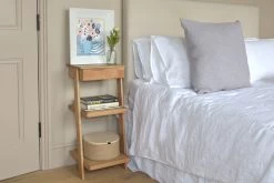 Oak Leaning Laya Narrow Bedside Table