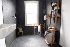 Oak Leaning Laundry Station -Cozy Home Shop FC Oak Leaning Laundry Station Lifestyle 1 v2