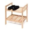 Narrow Stacking Walnut Shoe Rack