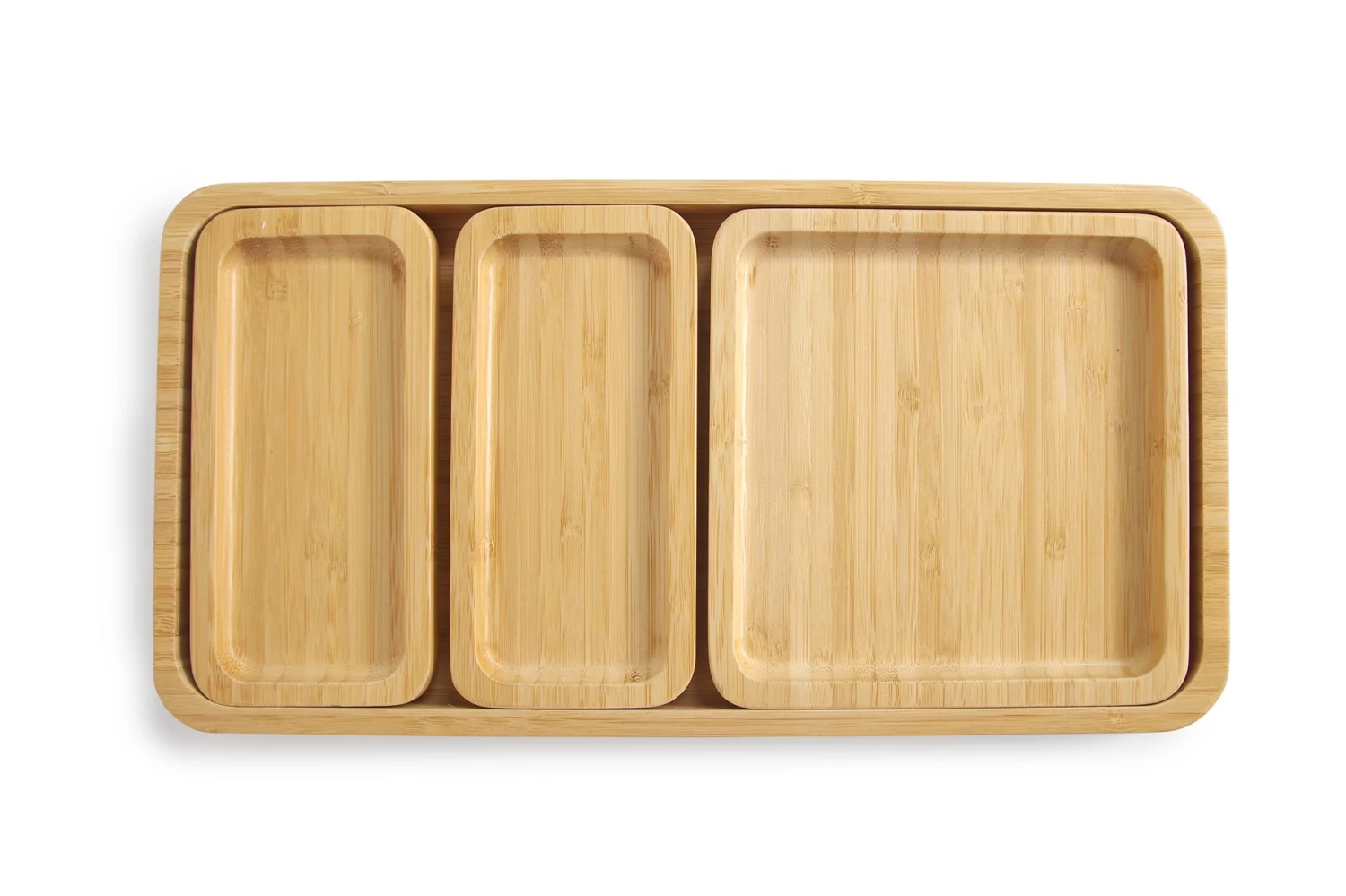 Bamboo Collect Trays (Set Of 4) 2 Bamboo Collect Trays (Set Of 4) - Image 2