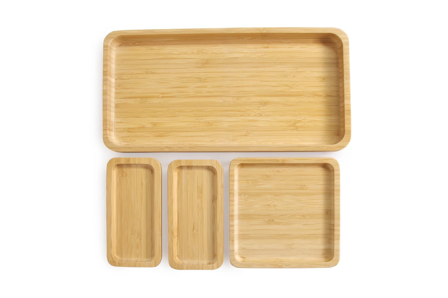 Bamboo Collect Trays (Set Of 4) 1 Bamboo Collect Trays (Set Of 4)