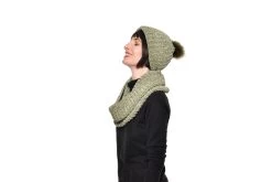 Chenille Knitted Neck Warmer (Olive Green) -Cozy Home Shop FC Bobble Hat Olive Green 4 u4kx zv