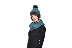 Chenille Knitted Neck Warmer (Oslo Blue) -Cozy Home Shop FC Bobble Hat Oslo Blue 2 29kk e2