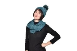 Chenille Knitted Neck Warmer (Oslo Blue) -Cozy Home Shop FC Bobble Hat Oslo Blue 4 r3an 6j