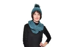 Chenille Knitted Neck Warmer (Oslo Blue) -Cozy Home Shop FC Bobble Hat Oslo Blue 4dsl 5r
