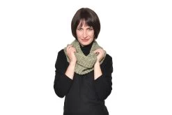 Chenille Knitted Neck Warmer (Olive Green)
