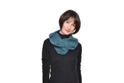 Chenille Knitted Neck Warmer (Oslo Blue) -Cozy Home Shop FC Chenille neck warmer oslo blue 5