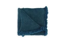 Cotton Waffle Throw (Oslo Blue)