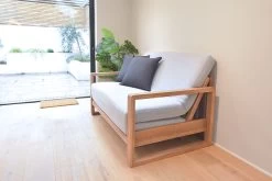 Cuba - 2 Seater Solid Oak Sofa Bed -Cozy Home Shop FC Cuba Oak 2 Seater LF DS 4 cropped