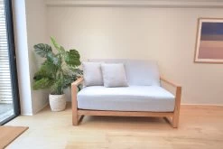 Cuba - 2 Seater Solid Oak Sofa Bed -Cozy Home Shop FC Cuba Oak 2 Seater LF DS 3