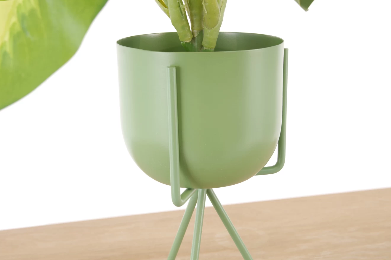 Enamel Pot & Tripod Plant Stand - Medium (Aspen Green) 3 Enamel Pot & Tripod Plant Stand - Medium (Aspen Green) - Image 3