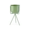 Enamel Pot & Tripod Plant Stand - Medium (Aspen Green)