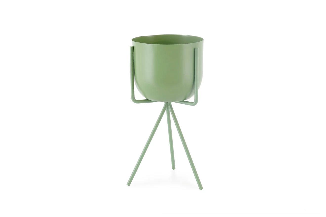 Enamel Pot & Tripod Plant Stand - Medium (Aspen Green) 1 Enamel Pot & Tripod Plant Stand - Medium (Aspen Green)