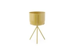 Enamel Pot & Tripod Plant Stand - Small (Sauterne)