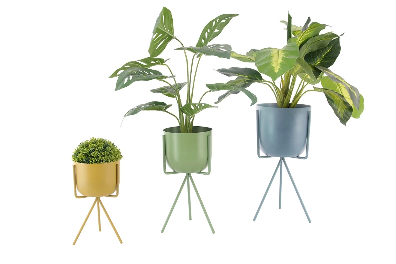 Enamel Pot & Tripod Plant Stand - Large (Fjord Blue) 6 Enamel Pot & Tripod Plant Stand - Large (Fjord Blue) - Image 6