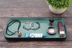 Rectangular Enamel Tray - Medium (Fjord Blue) -Cozy Home Shop FC Enamel Rectangular Tray Fjord Blue 1 wutn xm