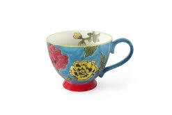 Tea Mug (Dark Blue Flowers)