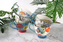 Tea Mug (Dark Blue Flowers) -Cozy Home Shop FC Extra Large Tea Mug Set 1 526r sa