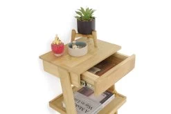 Oak Leaning Laya Narrow Bedside Table -Cozy Home Shop FC Laya Leaning Bedside Table 4 0kly og