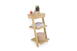 Oak Leaning Laya Narrow Bedside Table -Cozy Home Shop FC Laya Leaning Bedside Table 5 v89r ia