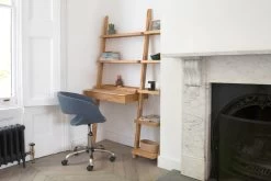 Vesper Upholstered Desk Chair -Cozy Home Shop FC Oak Ladder Desk with Narrow Shelves Vesper Chair LS LF zoom