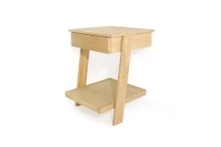 Oak Leaning Laya Low Bedside Table