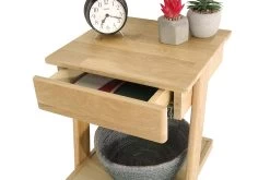 Oak Leaning Laya Low Bedside Table -Cozy Home Shop FC Oak Laya Low Bedside Table 3