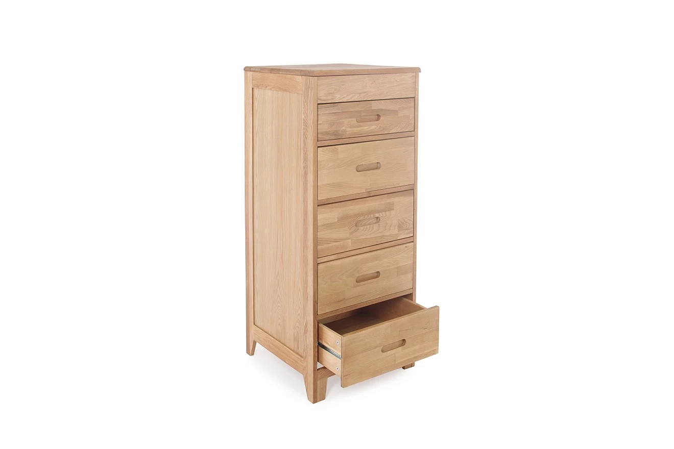 Oak Narrow Vanity Chest Of Drawers 4 Oak Narrow Vanity Chest Of Drawers - Image 4