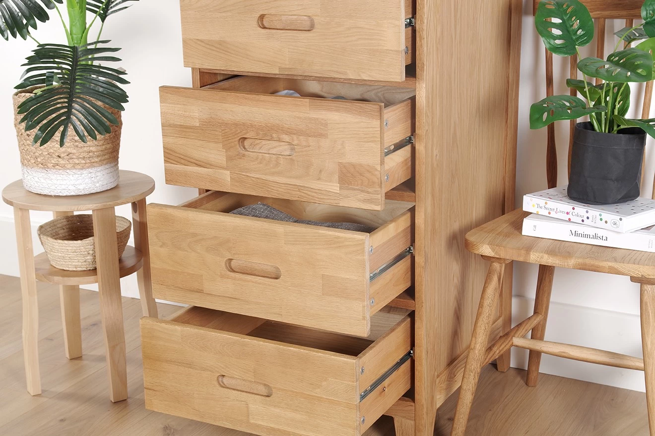 Oak Narrow Vanity Chest Of Drawers 10 Oak Narrow Vanity Chest Of Drawers - Image 10