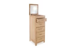 Oak Narrow Vanity Chest Of Drawers